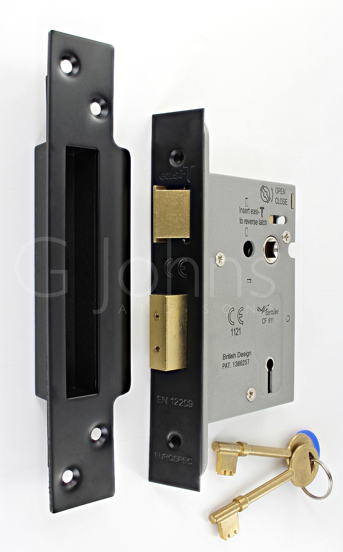 3 Lever Architectural Quality Mortice Sash Lock - CE Marked - Fire Rated - Certifire Aprroved - Matt Black