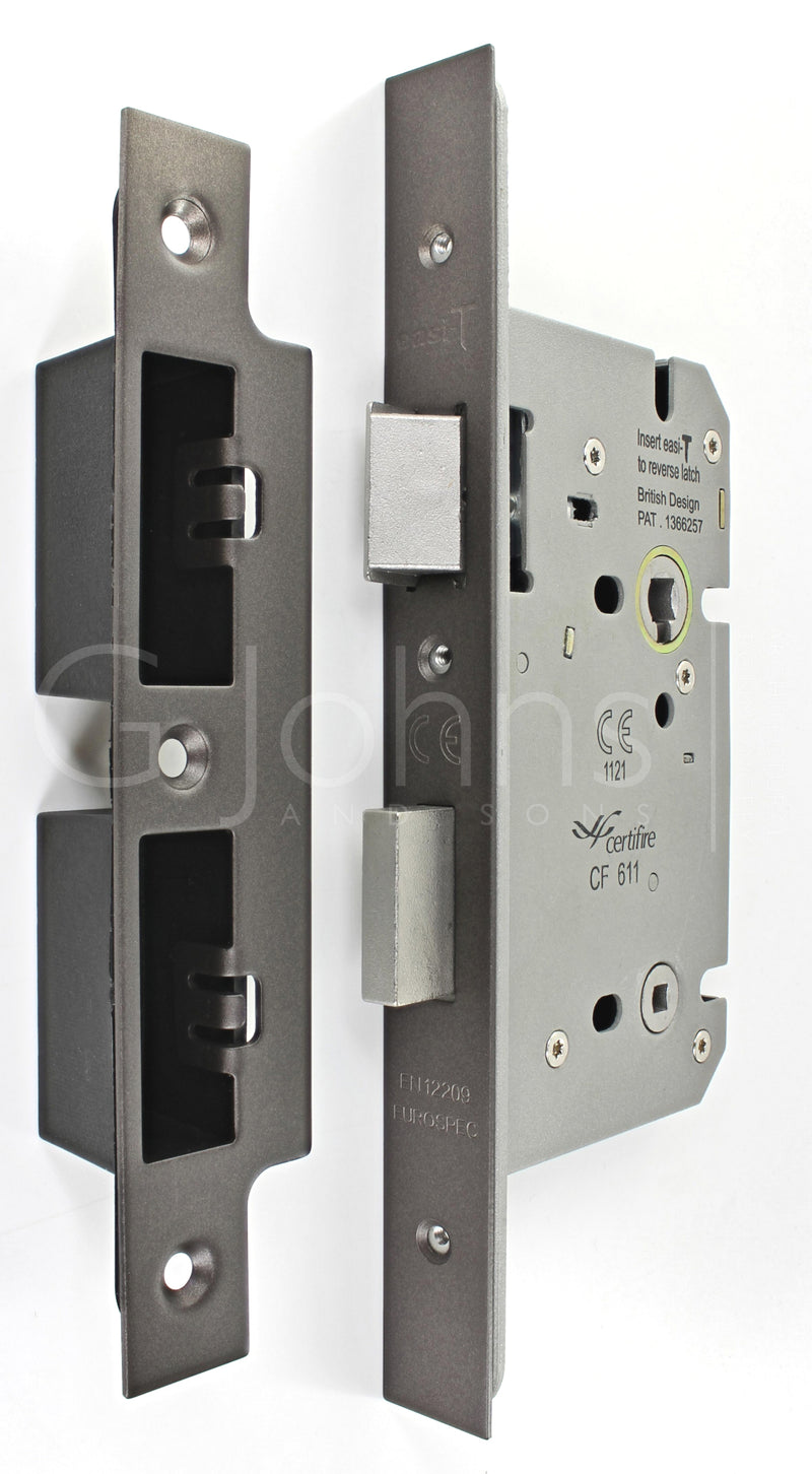 Architectural Quality DIN Style Bathroom Mortice Lock - CE Marked - Fire Rated - Certifire Aprroved - Matt Bronze