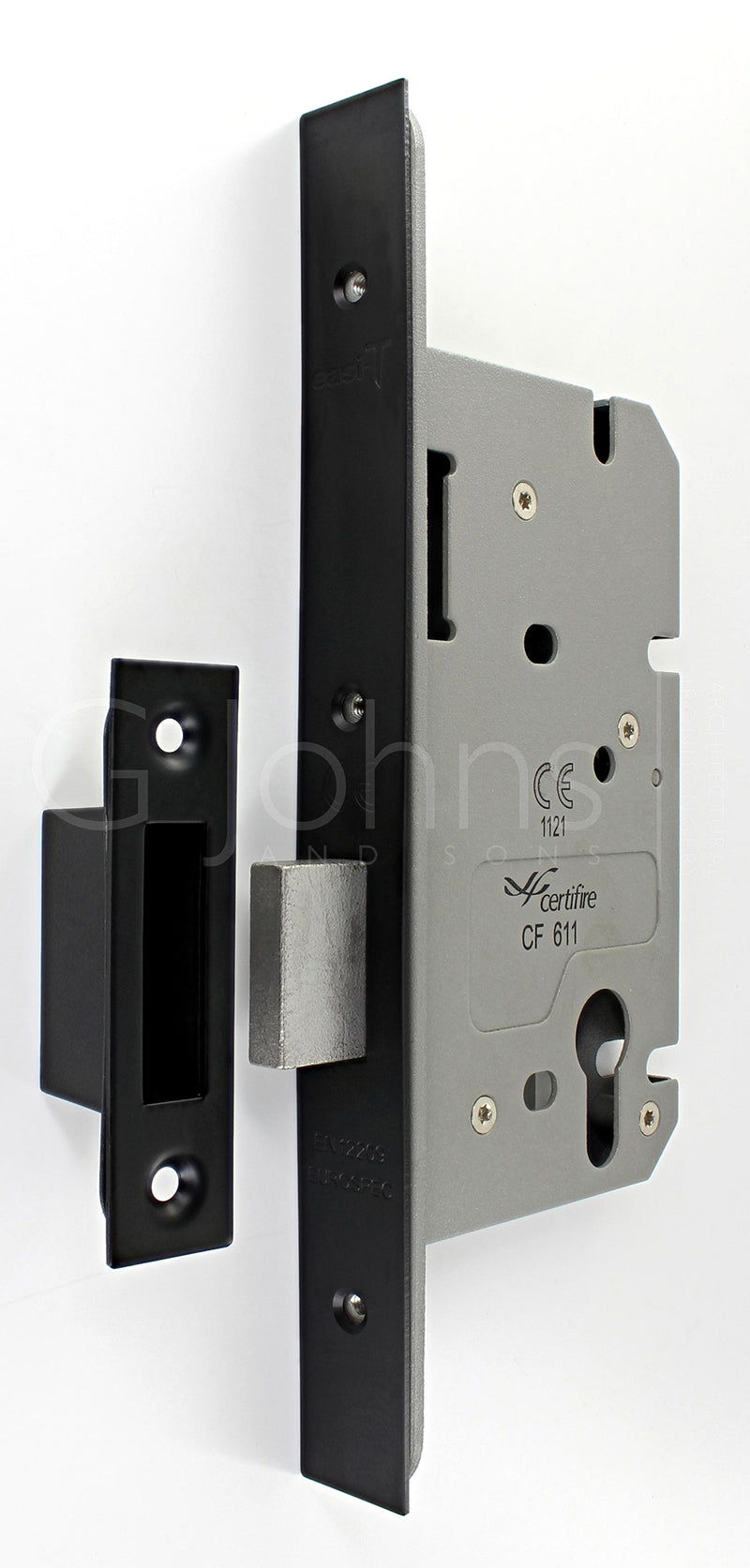 Architectural Quality DIN Style Euro Profile Mortice Deadlock - CE Marked - Fire Rated - Certifire Aprroved - Matt Black