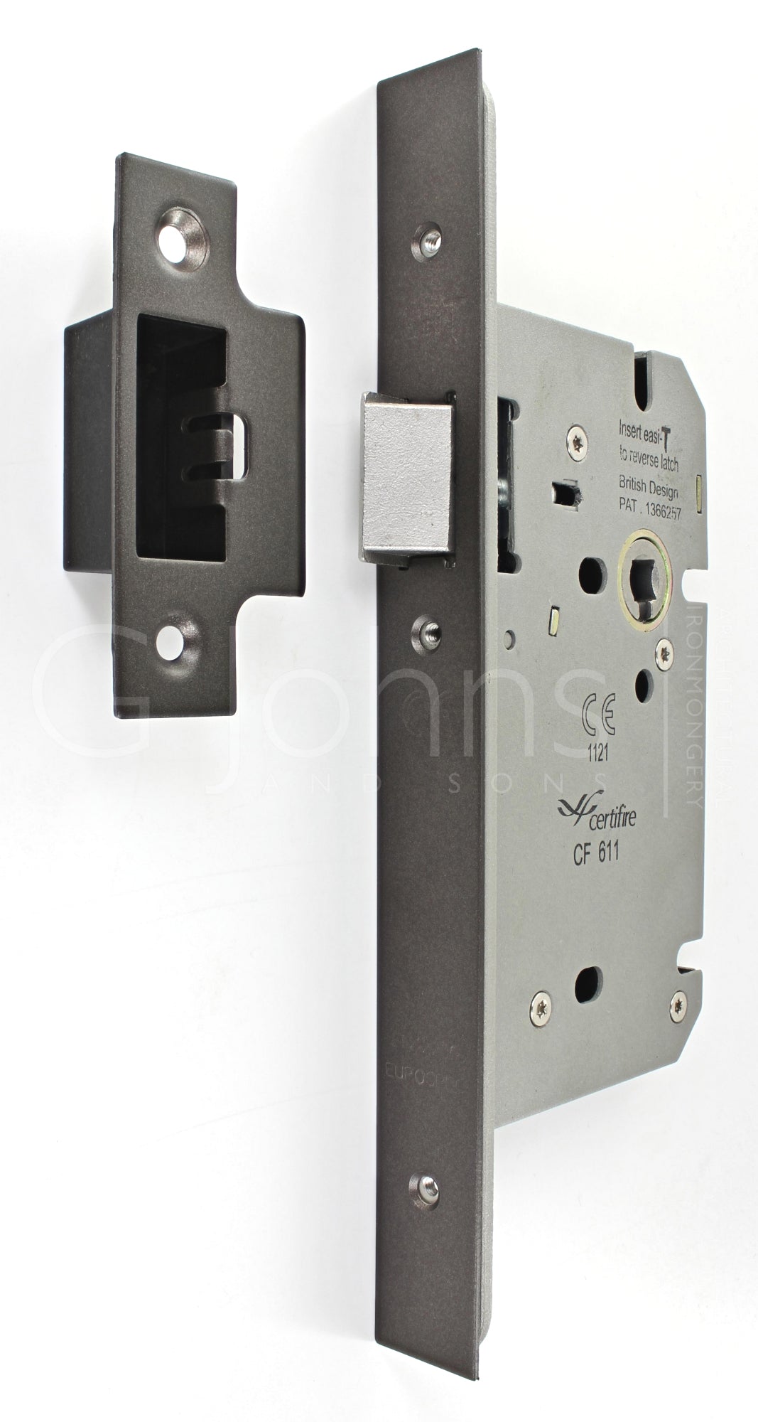 Architectural Quality DIN Style Mortice Latch - CE Marked - Fire Rated - Certifire Aprroved - Matt Bronze