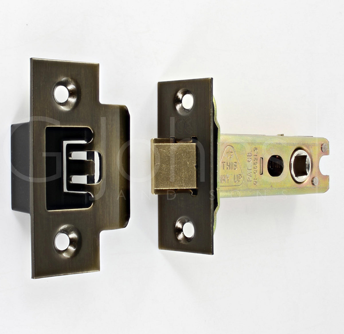 Architectural Quality Double Sprung Tubular Mortice Latch - CE Marked - Fire Rated - Certifire Aprroved - Antique Brass