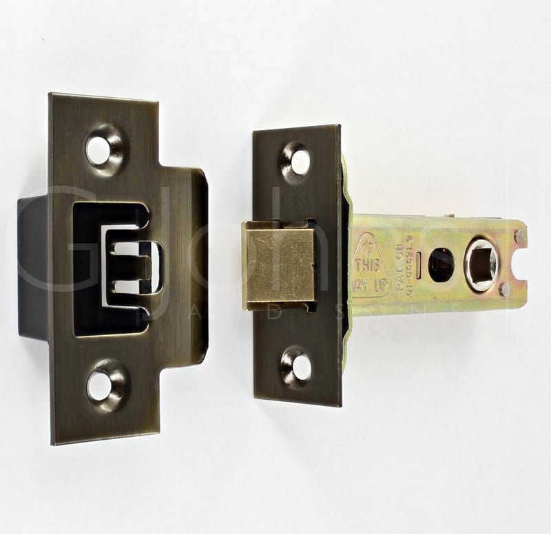 Architectural Quality Double Sprung Tubular Mortice Latch - CE Marked - Fire Rated - Certifire Aprroved - Antique Brass