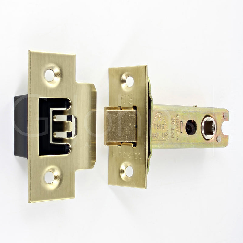 Architectural Quality Double Sprung Tubular Mortice Latch - CE Marked - Fire Rated - Certifire Aprroved - Satin Brass