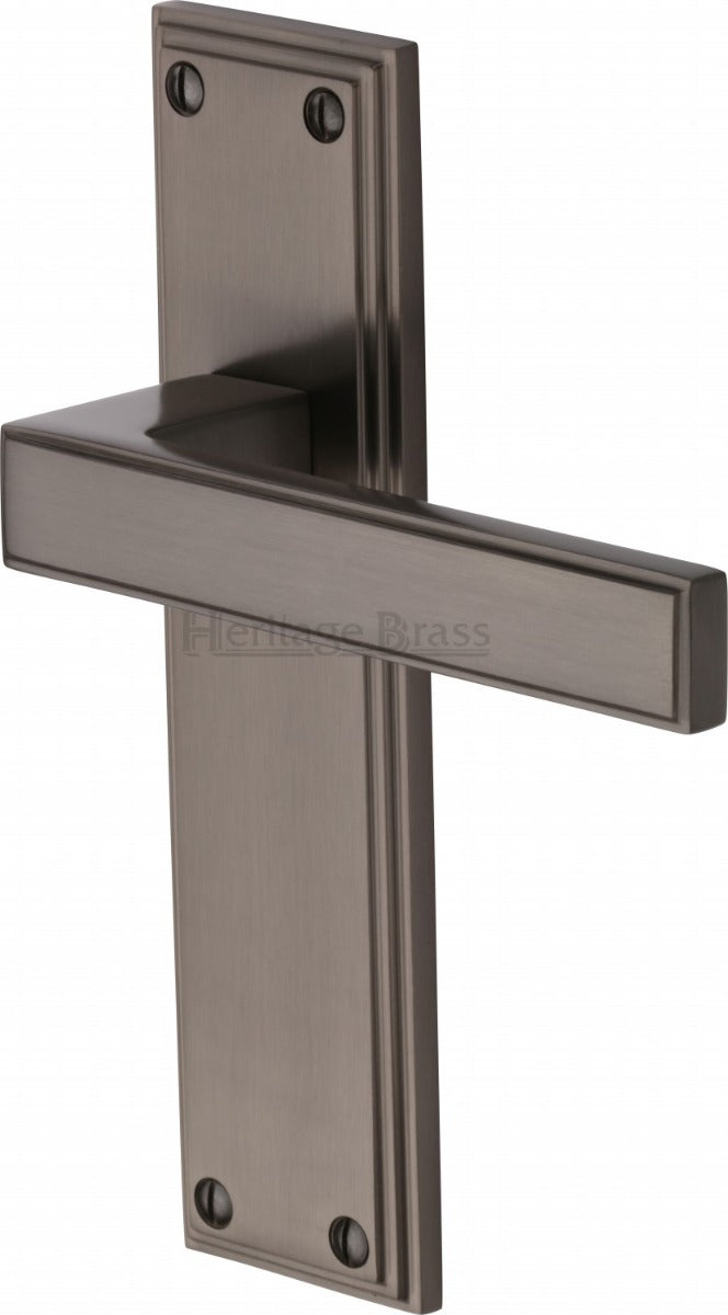 Atlantis Lever Door Handles On A Backplate - Matt Bronze