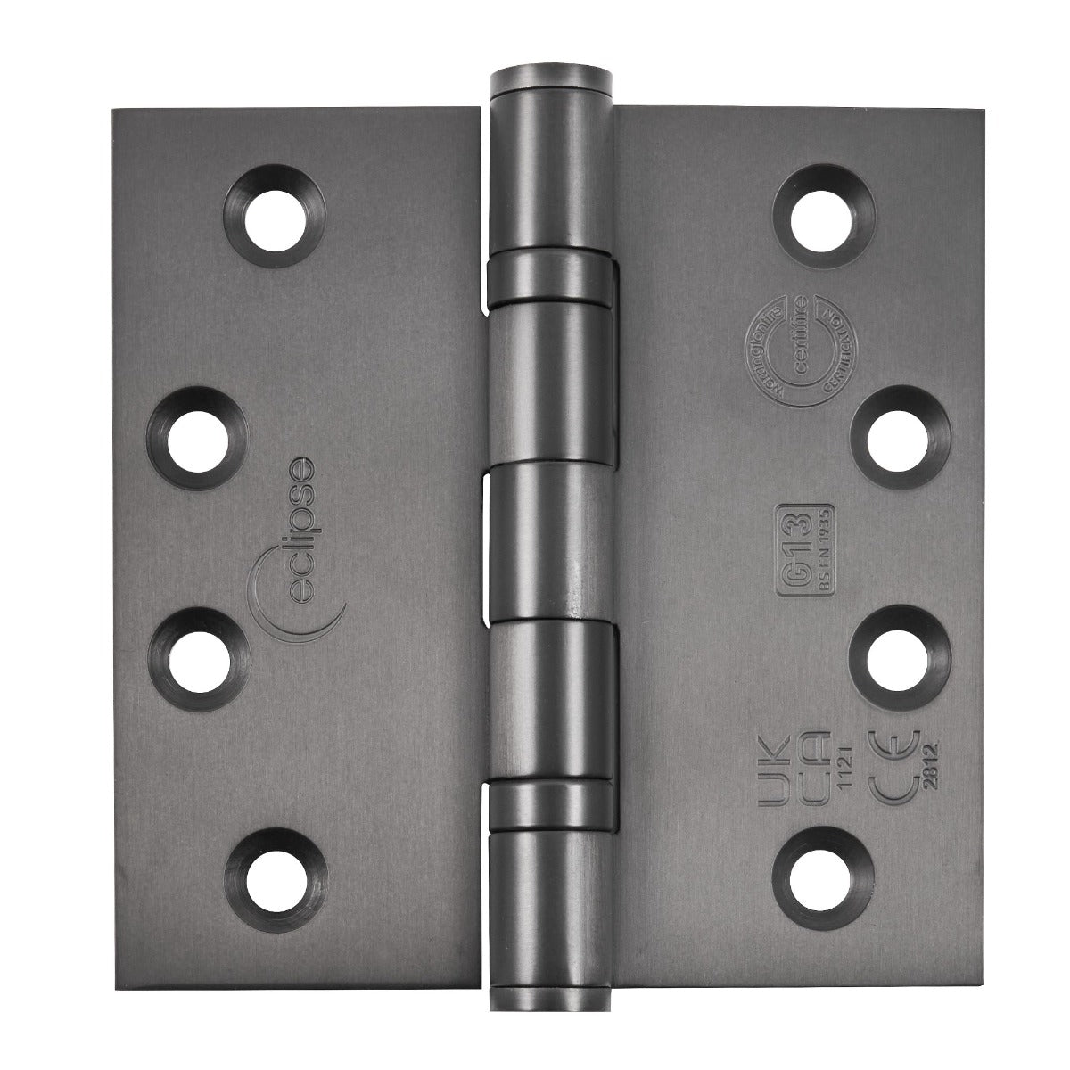 Ball Bearing Broad Butt Projection Hinges - Grade 13 - Fire Rated - CE / UKCA Marked - Certifire Approved - 120kg Weight Limit - 102mm x 102mm - Dark Bronze (Lacquered)