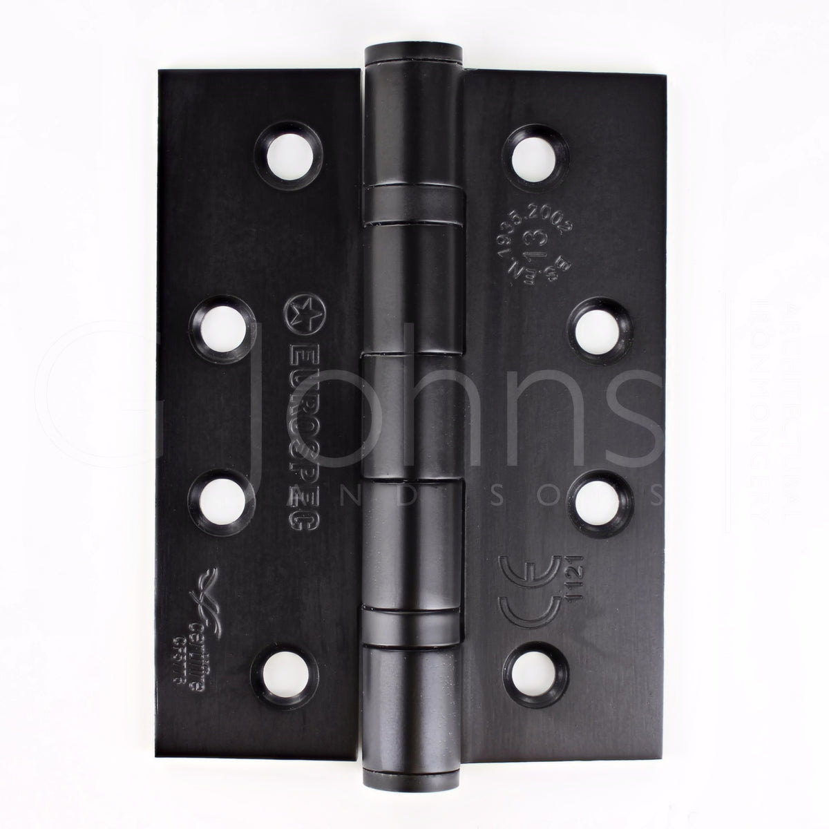 Ball Bearing Fire Rated Door Hinges - Grade 13 - CE Marked - Certifire Approved - 120kg Weight Limit - 102 x 76mm - Matt Black
