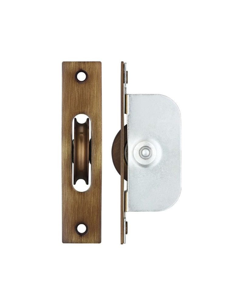 Ball Bearing Pulleys - Square Forend - For Sliding Sash Windows With Solid Brass Wheel - Florentine Bronze