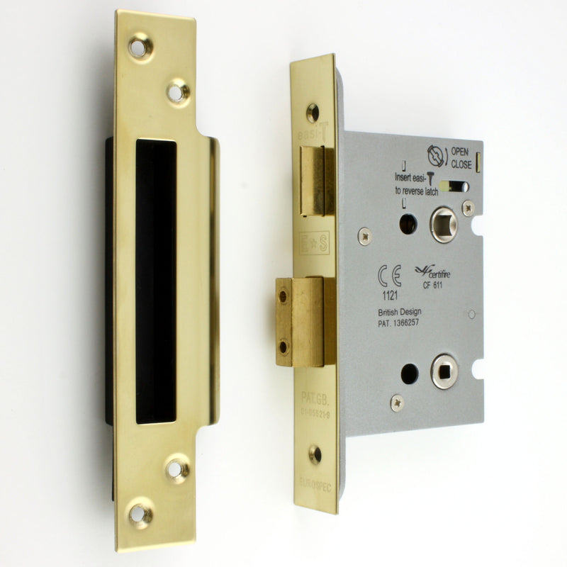 Architectural Quality Mortice Bathroom Lock - PVD Brass