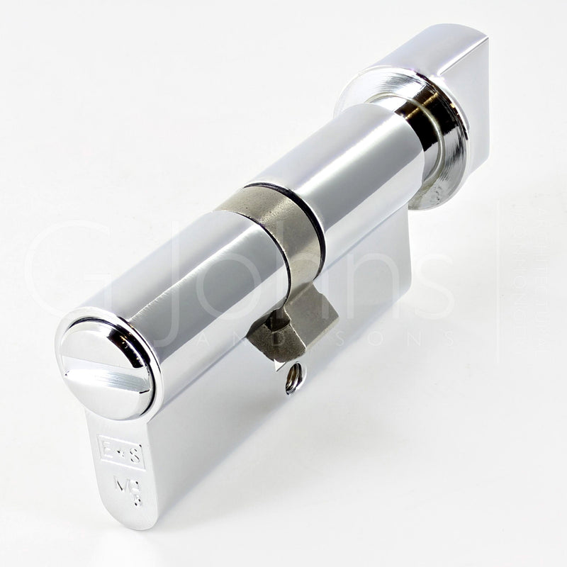 Bathroom Cylinder - Euro Profile Cylinders - 70mm - Polished Chrome