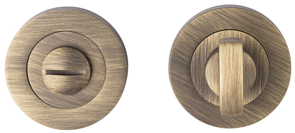 Bathroom Turn & Release Set - Antique Brass