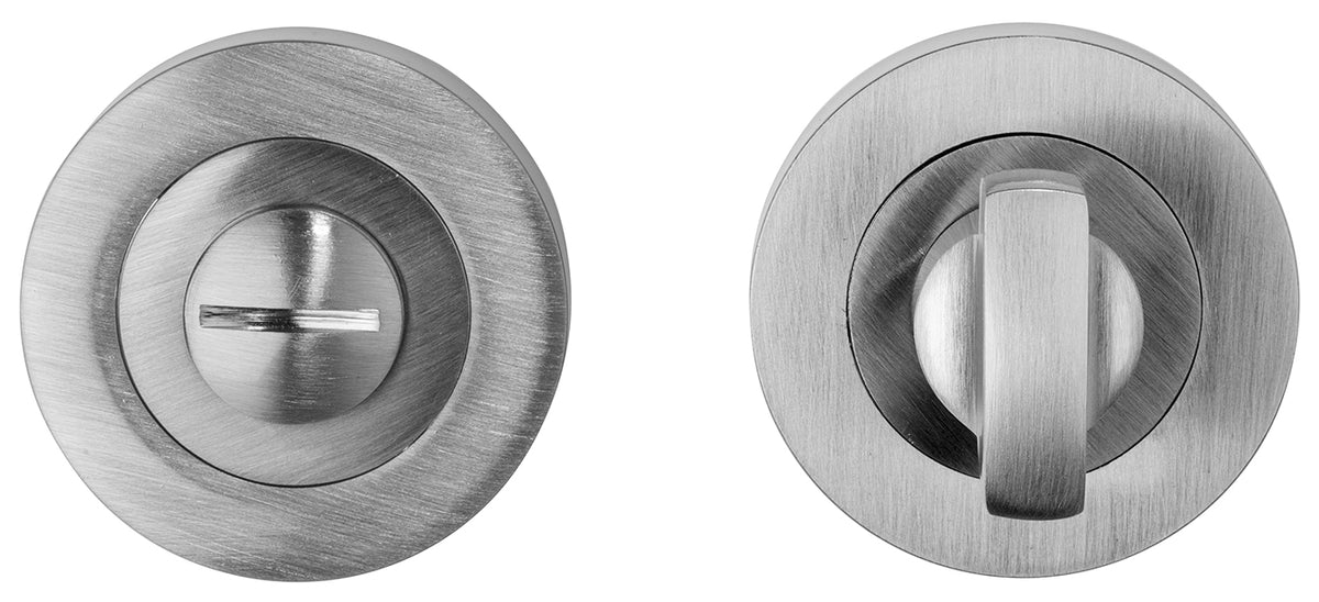 Bathroom Turn & Release Set - Satin Nickel