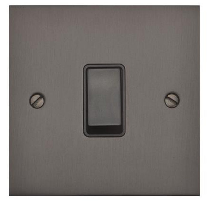 Bauhaus Concealed Fix Plate Light Switch & Socket Range - Flat Screwless Plate With Rounded Edges - Matt Bronze