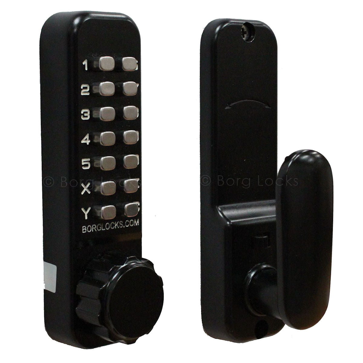 External Marine Grade Mechanical Push Button Digital Lock With Latch And Hold Back Function - Black
