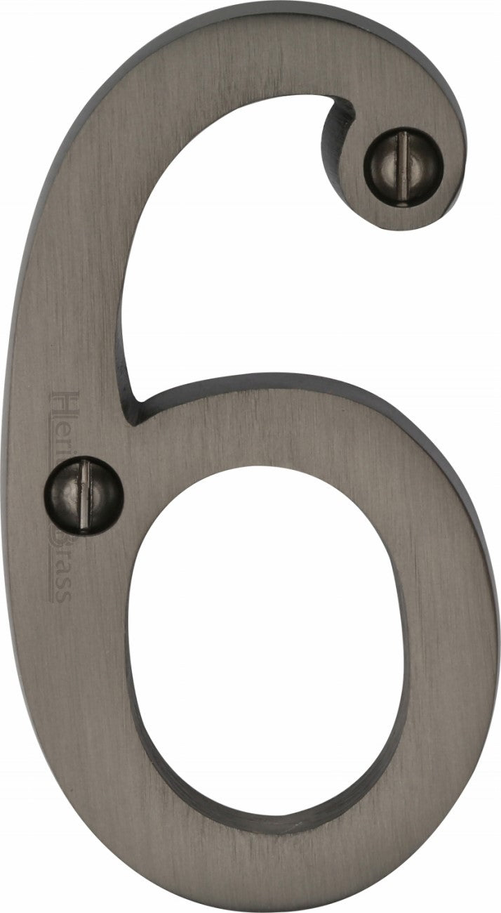 76mm High Screw Fix House Numbers - 0 - 9 - Matt Bronze