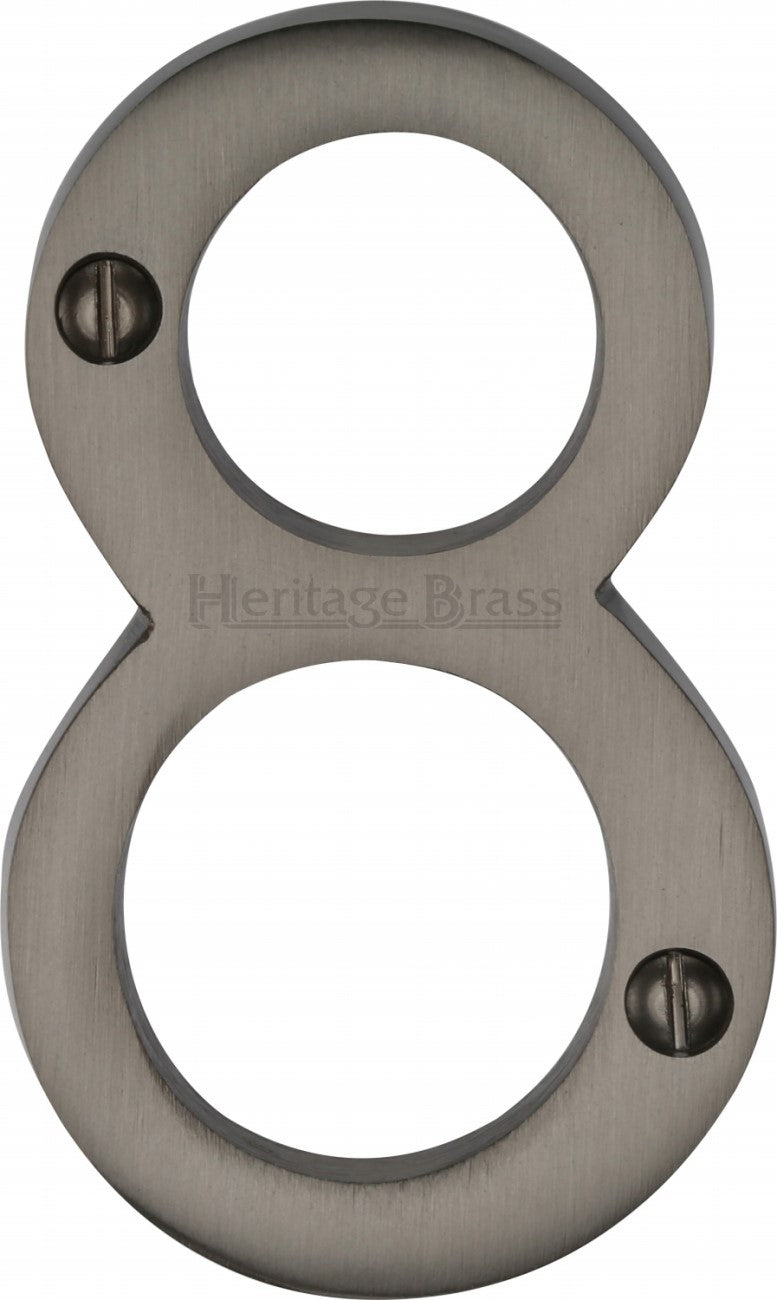 76mm High Screw Fix House Numbers - 0 - 9 - Matt Bronze