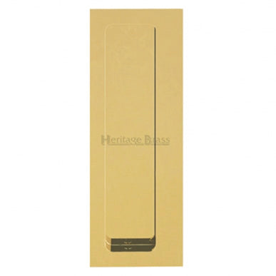 Flush Pull Handle With Grip Section For Hinged Swing Doors 160mm x 63mm - Polished Brass (Lacquered)