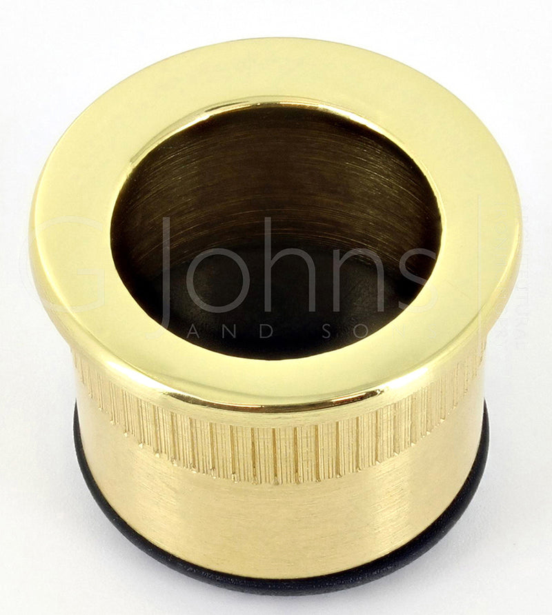 Circular Flush Fitting Edge Pull - 30mm Diameter x 20mm Depth - Polished Brass