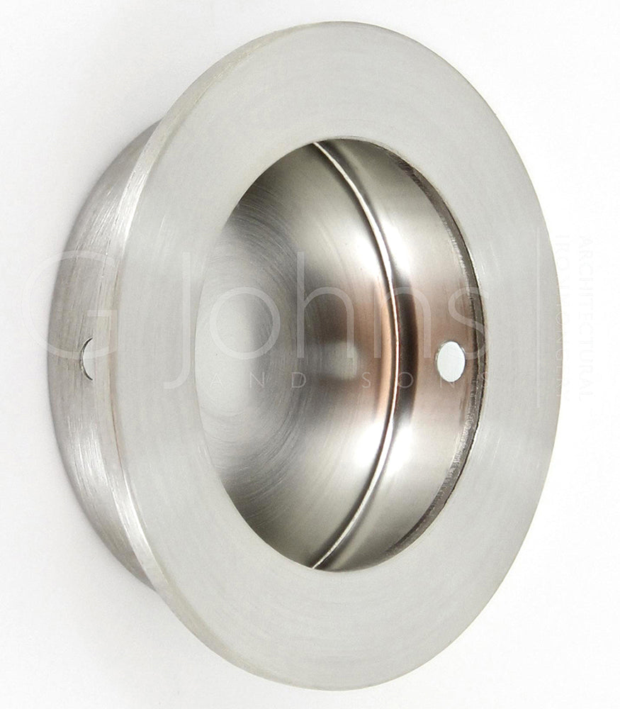 Circular Flush Pull Handle - Available In Two Sizes - Satin Stainless Steel