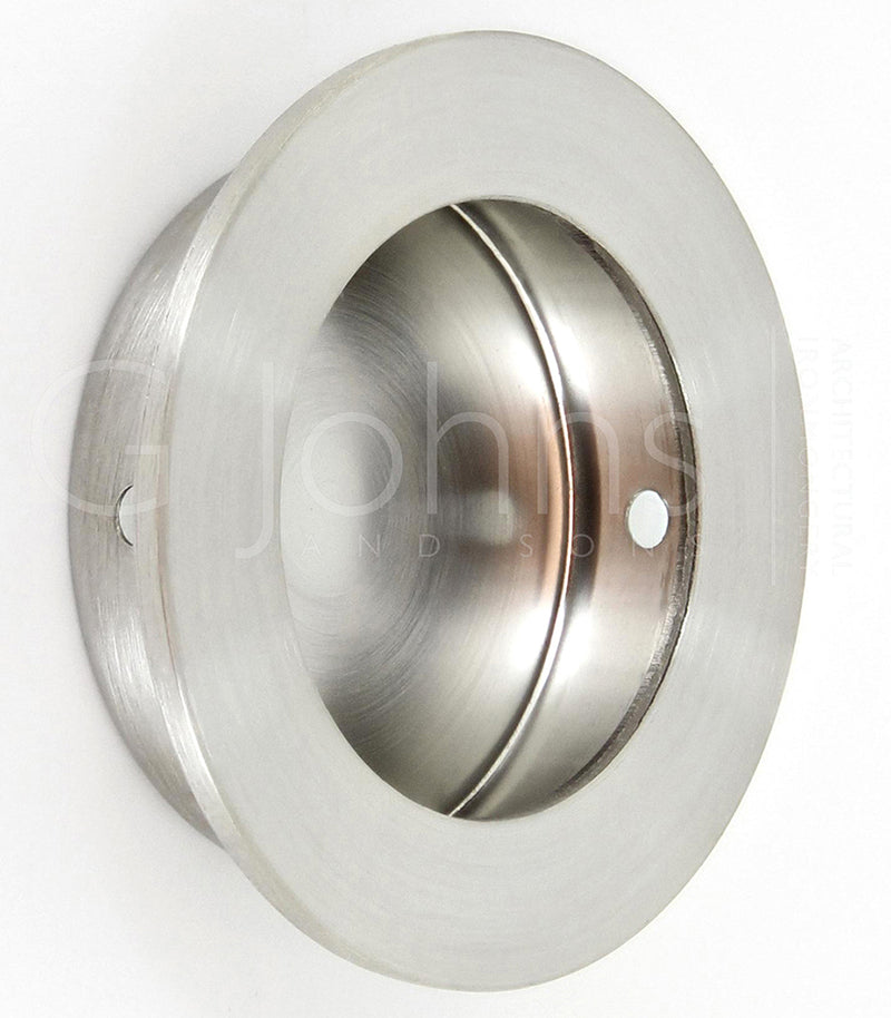 Circular Flush Pull Handle - Available In Two Sizes - Satin Stainless Steel