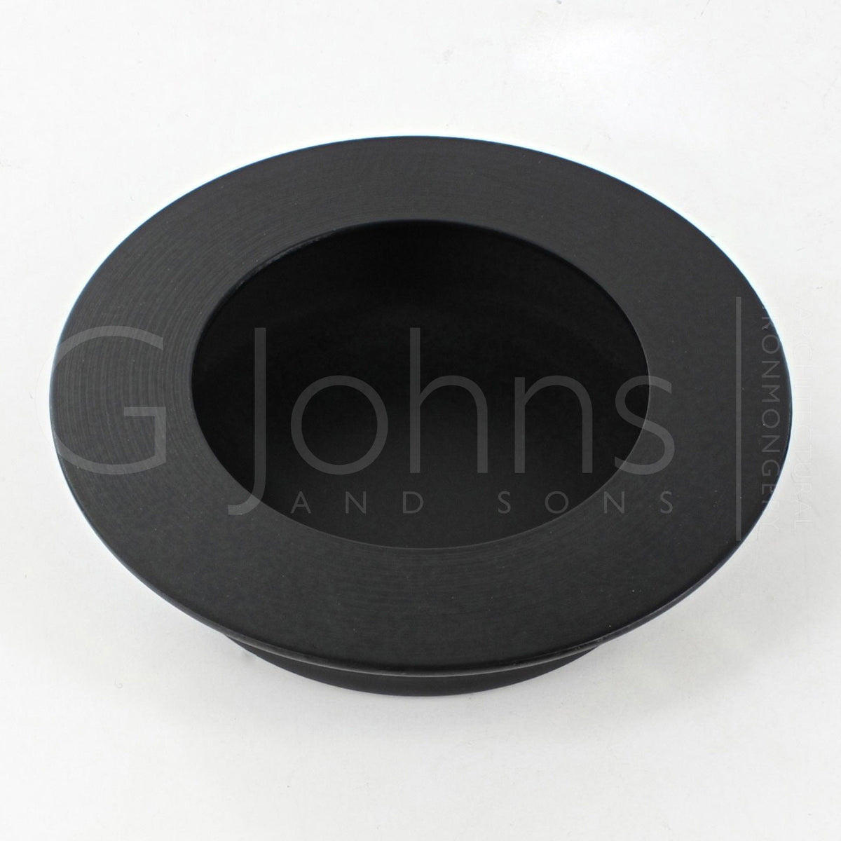 Circular Shape Flush Pull Handle - Matt Black