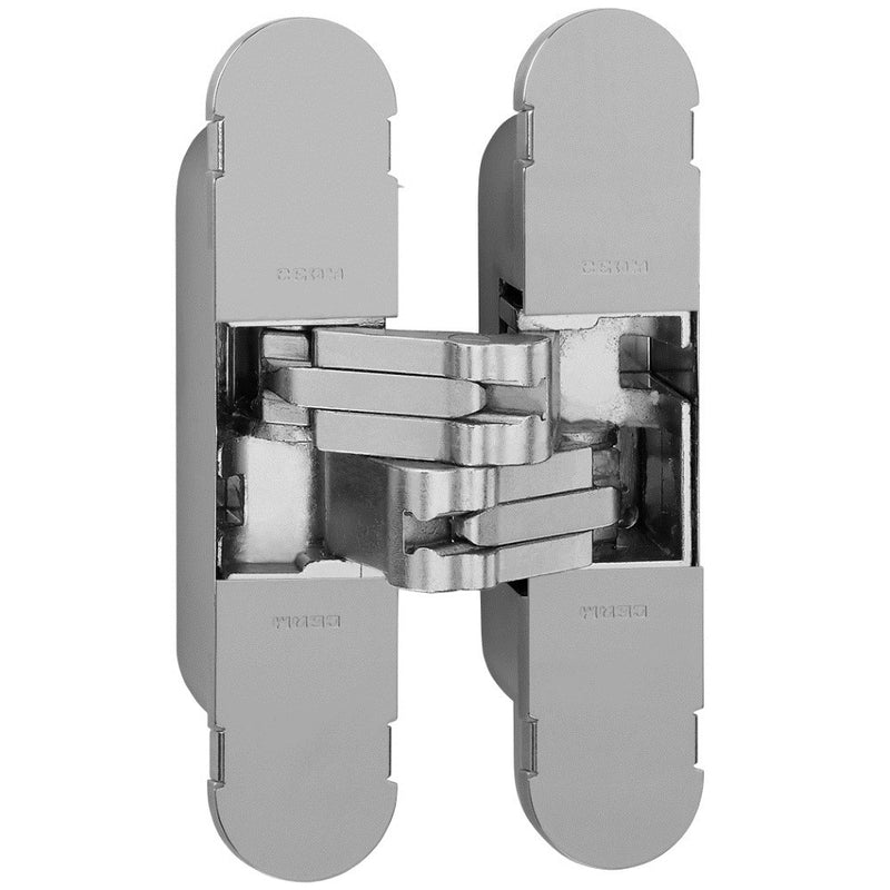 Concealed Adjustable Hinge For Invisible Doors - 134mm x 24mm - Satin Nickel