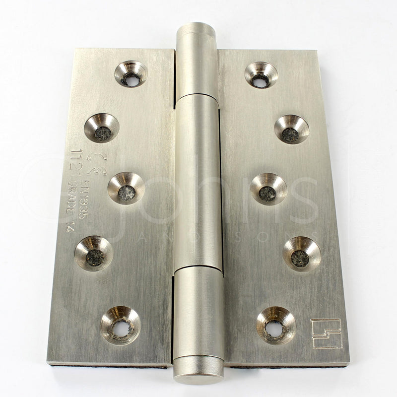 Tritech Concealed Polymer Bearing Grade 14 Hinge - Self Lubricating - CE Marked - Fired Rated - 100mm x 75mm - Satin Nickel