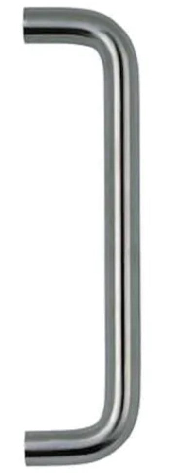 D shape pull handle - 300mm x 19mm - satin stainless steel