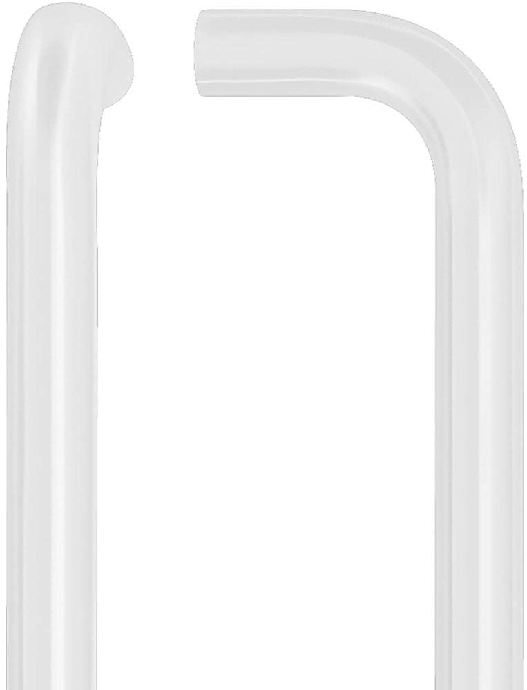 D Shaped Pull Handle - Bolt Through Fixing - Grade 304 - Two Sizes Available - Matt White