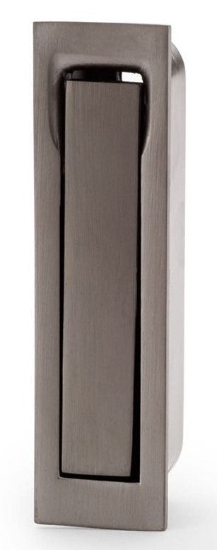 Square End Flush Fitting Pull Out Edge Pull For Sliding Pocket Hideaway Doors - Dark Bronze