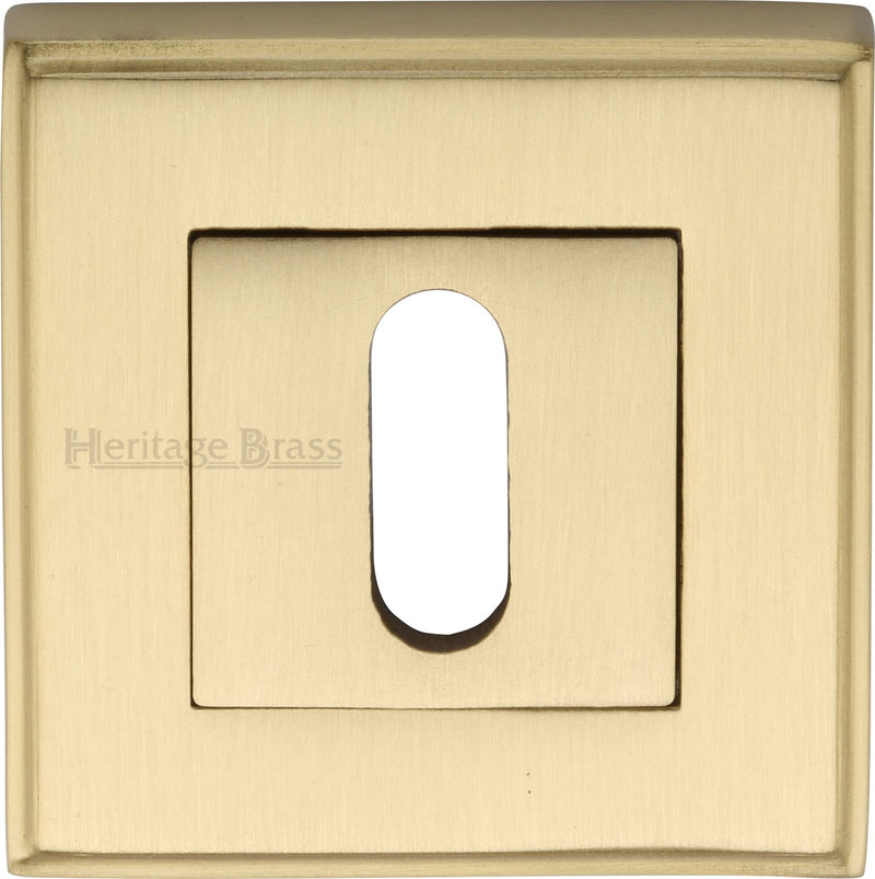 Standard Square Profile Escutcheon - Satin Brass