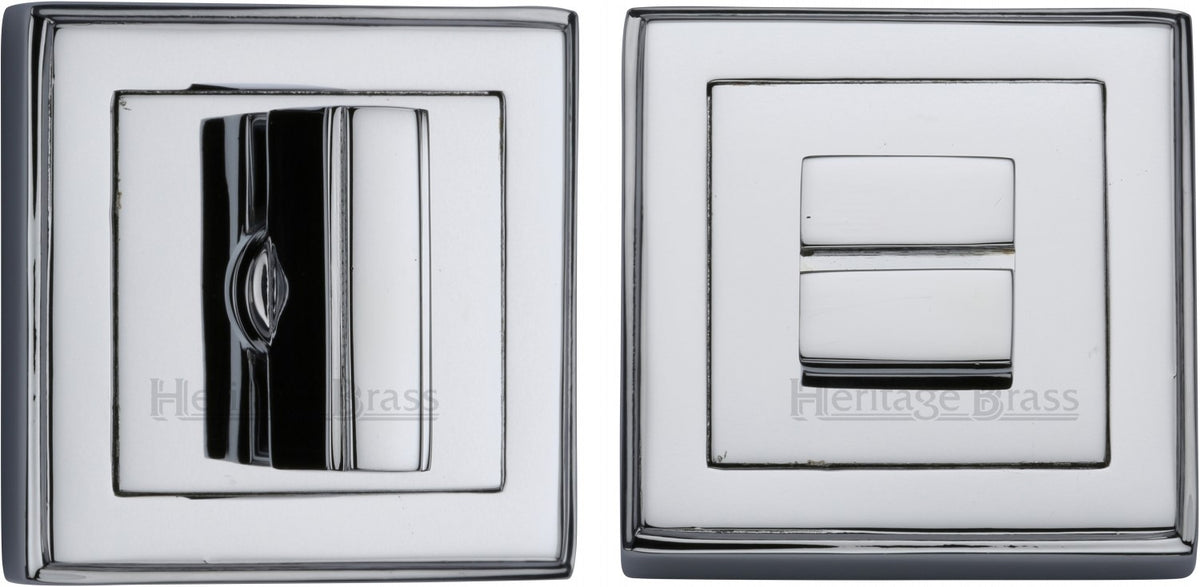 Square Turn & Release Cylinder With Stepped Edge Set - Polished Chrome