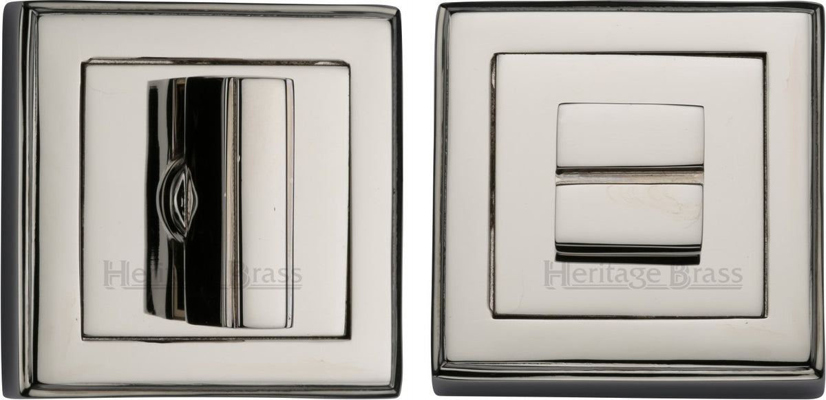 Square Turn & Release Cylinder With Stepped Edge Set - Polished Nickel
