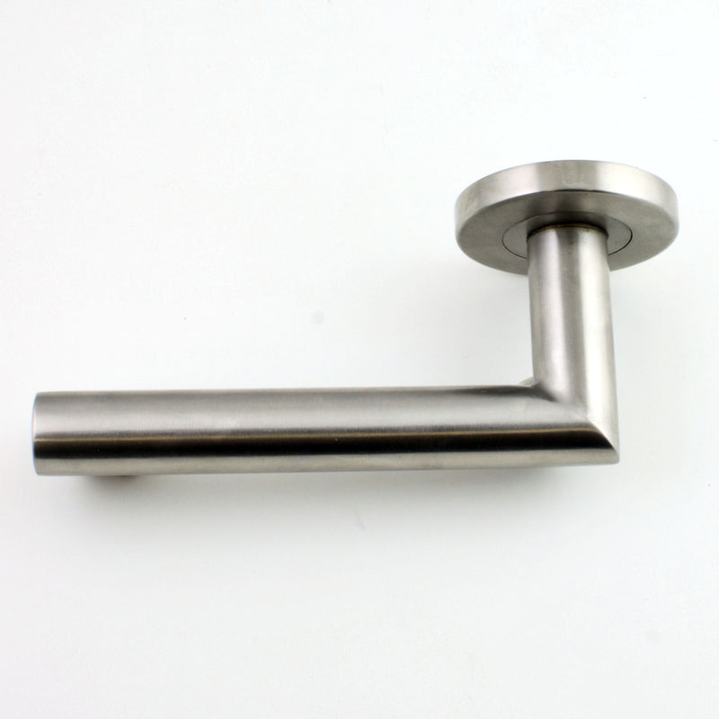 DIN Style Anti-Thrust Mortice Night Latch - Complete Set - With Handles & Cylinder - Satin Stainless Steel