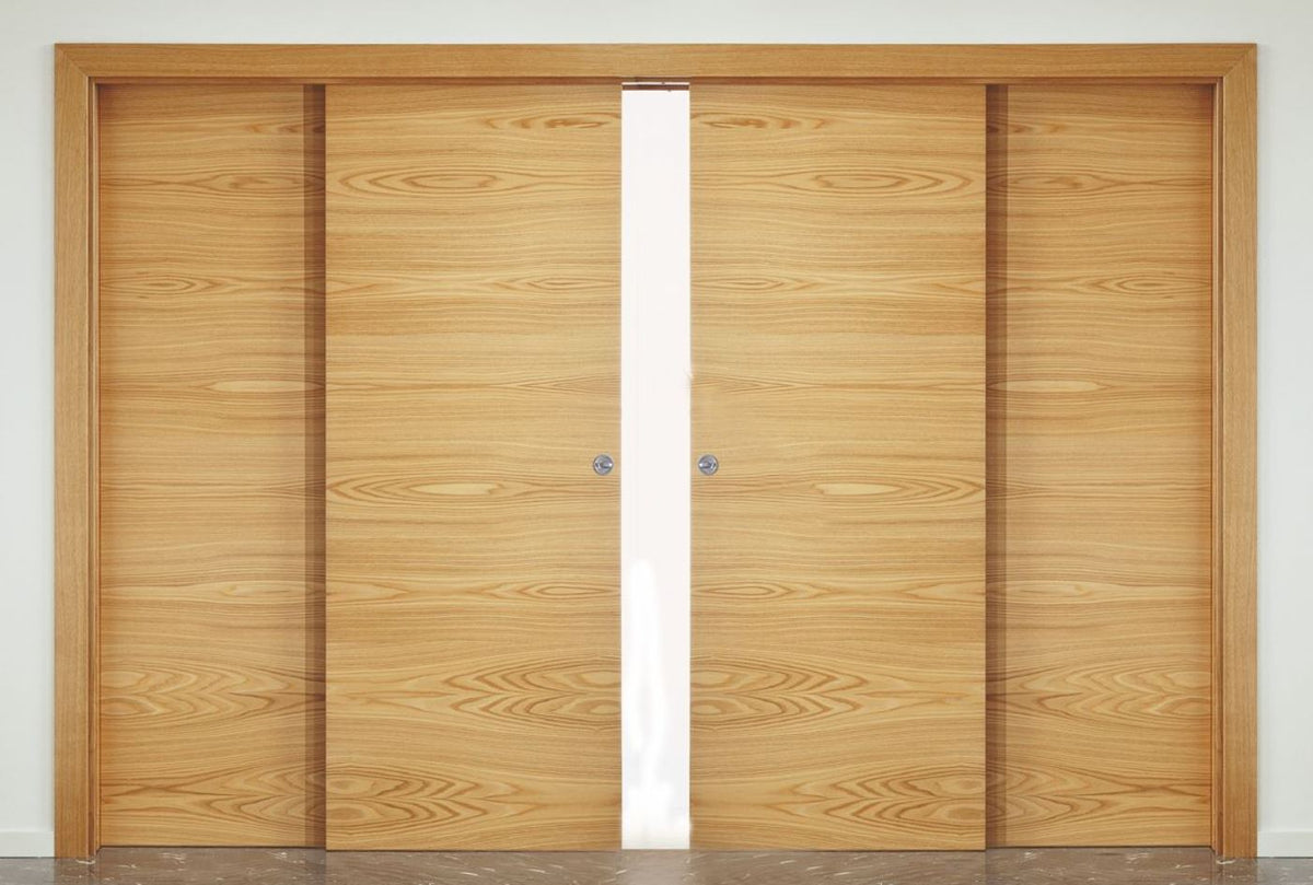 4 Door Double Telescopic Sliding Door Track Kit - Max Door Width Per Panel 1200mm - To Cover A Maximum Opening Of 4660mm - Max Panel Weight 80kg