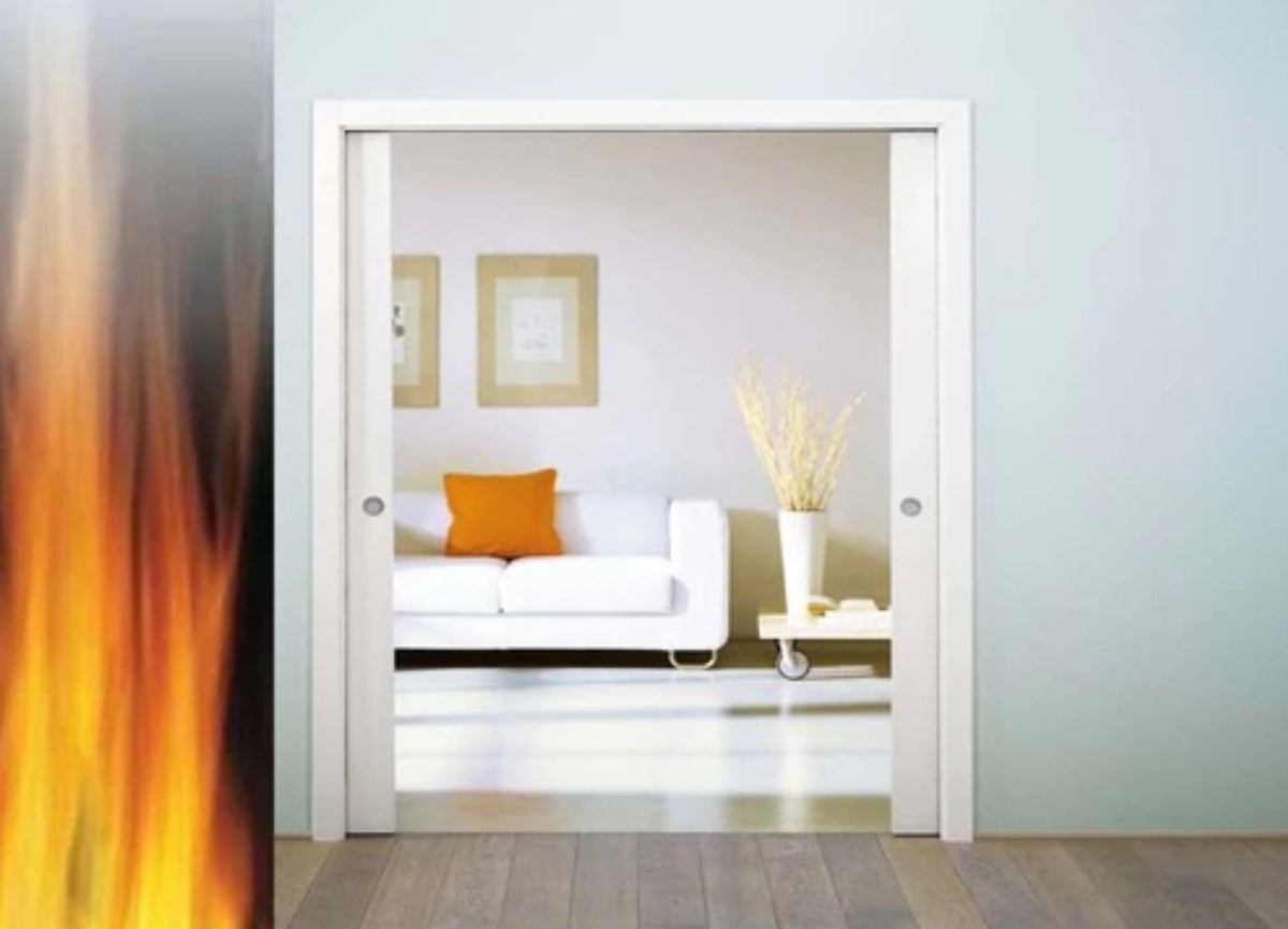 Eclisse Fire Rated Sliding Pocket Door System - Double Fire Door FD30 Kit - 120mm Finished Wall Thickness