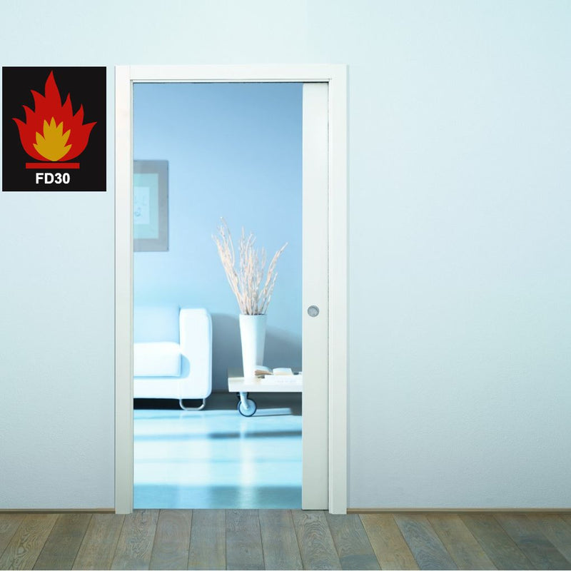 Eclisse Fire Rated Sliding Pocket Door System - Single Fire Door FD30 Kit - To Suit 100mm Wall Thickness