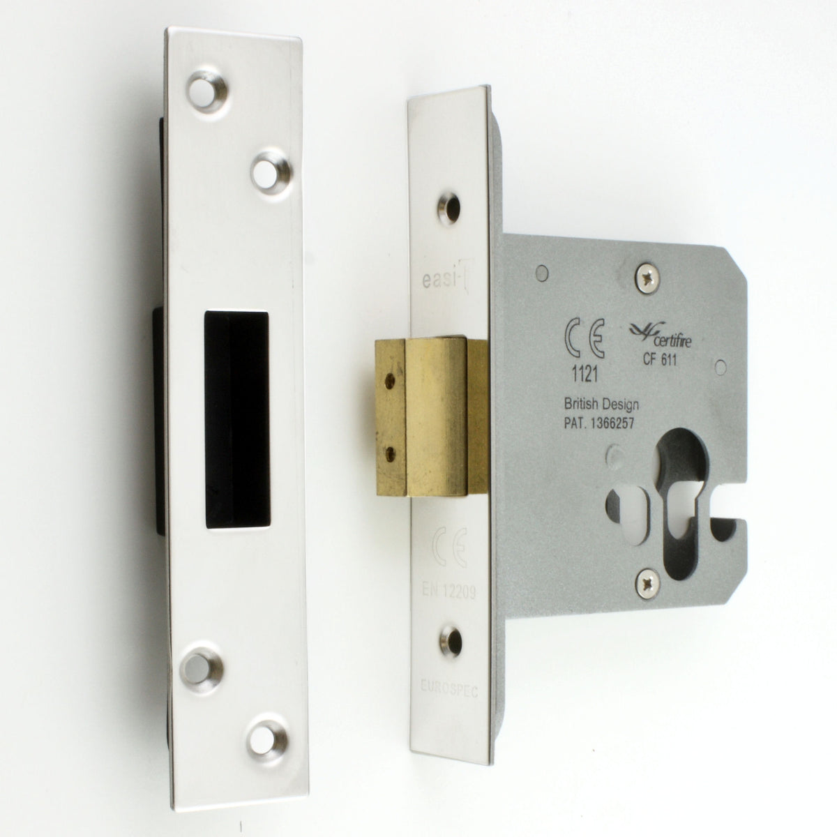 Architectural Quality Euro Profile Mortice Dead Lock Case - Polished Stainless Steel (Shiny Finish)