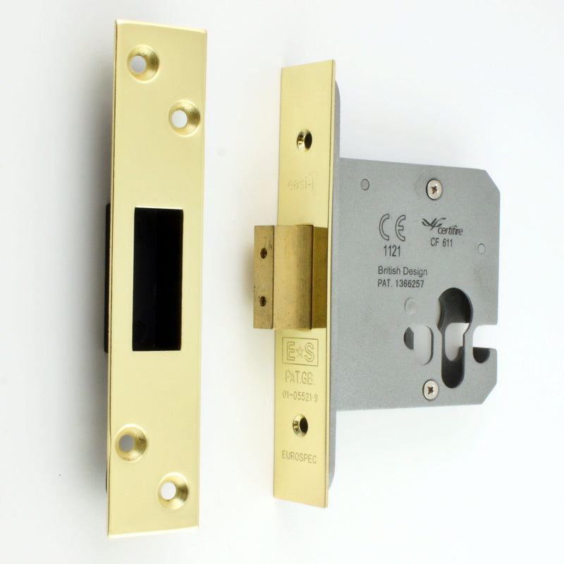 Architectural Quality Euro Profile Mortice Dead Lock Case - PVD Brass Finish