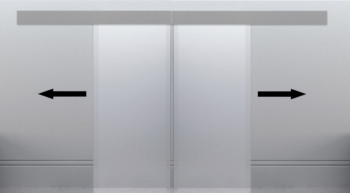 Automatic Electronic Sliding Door Track System - For Bi-Parting Internal Double Glass Doors Up To 1058mm Wide - 40kg Max Door Weight