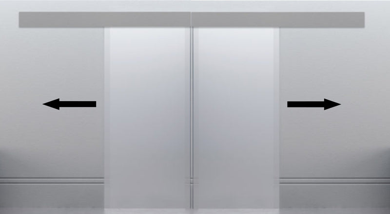 Automatic Electronic Sliding Door Track System - For Bi-Parting Internal Double Glass Doors Up To 1058mm Wide - 40kg Max Door Weight