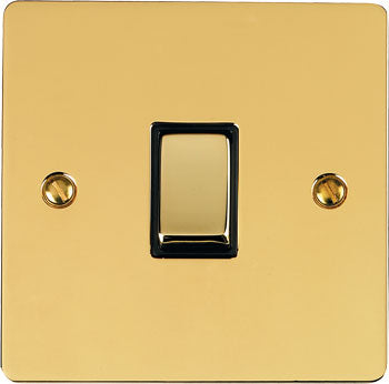 Elite Flat Plate Light Switch & Socket Range - Flat Plate With Rounded Edges - Polished Brass