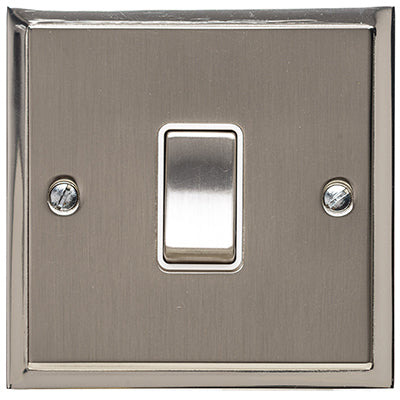 Elite Stepped Pattern Plate Light Switch & Socket Range - Flat Plate With Square Edges - Dual Finish Satin Nickel & Polished Nickel