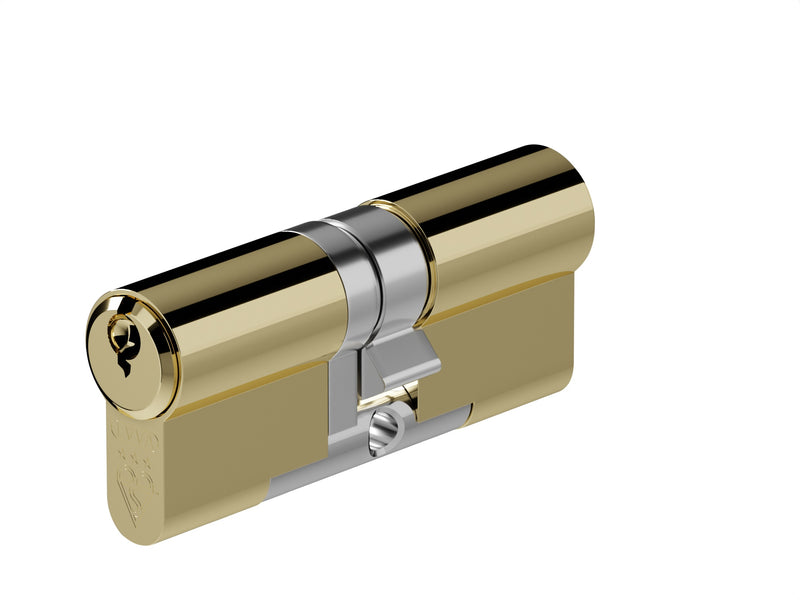 EPS - TS007 1 Star Rated - Euro Profile Cylinder - Double (Key / Key) - Supplied With 3 Keys - Three Sizes Available - Polished Brass