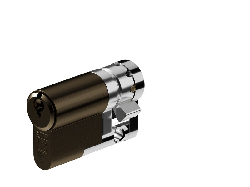 EPS - TS007 1 Star Rated - Euro Profile Cylinder - Single (Half) - Supplied With 3 Keys - Three Sizes Available - Dark Bronze