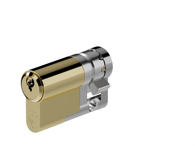 EPS - TS007 1 Star Rated - Euro Profile Cylinder - Single (Half) - Supplied With 3 Keys - Three Sizes Available - Polished Brass