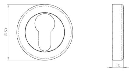 Euro Profile Escutcheon On Concealed Fix Round Rose - Diagram