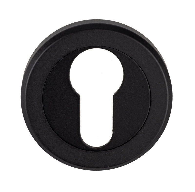 Euro Profile Escutcheon On Concealed Fix Round Rose - Matt Black