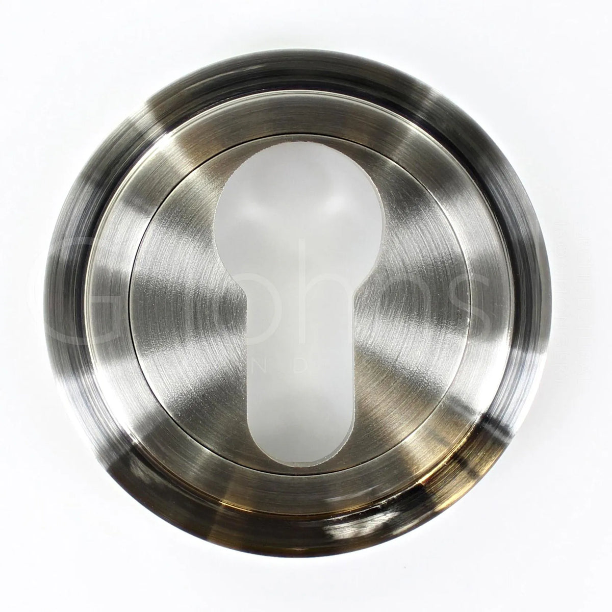 Euro Profile Escutcheon With Stepped Rose - 53mm x 10mm - Satin Nickel