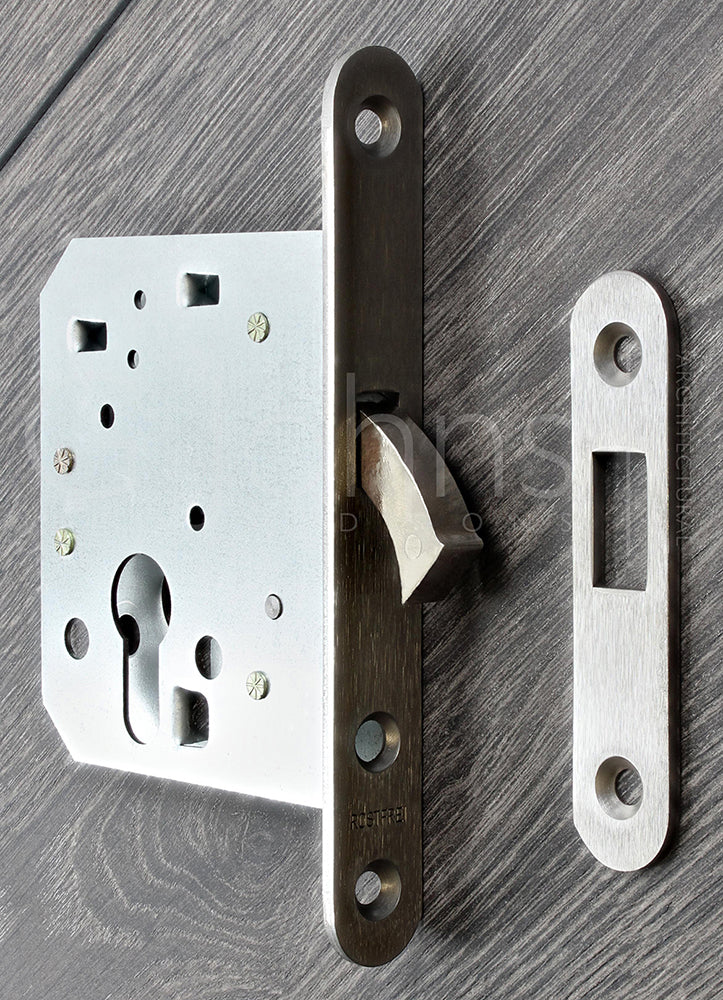 Euro Profile Hook Dead Lock For Sliding Doors - Satin Stainless Steel