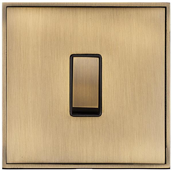 Executive Concealed Fix Plate Light Switch & Socket Range - Flat Screwless Plate With Rounded Edges - Antique Brass